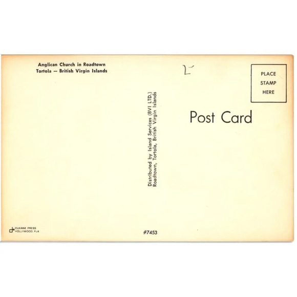 Anglican Church in Roadtown Tortola British Virgin Islands Postcard - Picture 2 of 2